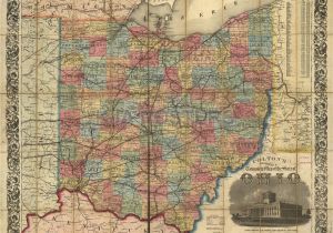 Adena Ohio Map Railroad Rail Train Historic Map Ohio 1854 Products Pinterest