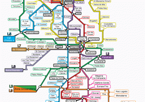 Airport In Barcelona Spain Map Colour Barcelona Metro Map In English Download Print Pdf