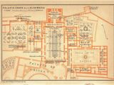 Alhambra Spain Map 1906 the Alhambra Floor Plan Moorish islamic Architecture Granada