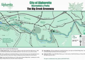 Alpharetta Georgia Map Big Creek Greenway Biking Trail Map atl Places Trail Maps Georgia