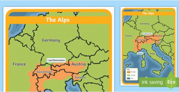 Alps Map Of Europe the Alps Map Habitat Mountain Climate Animals Europe