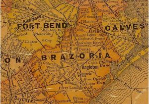 Alvin Texas Map Brazoria County and Ft Bend County Texas 1920s Map Texas History