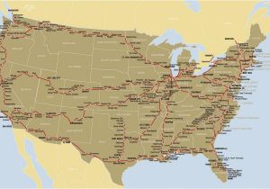 Amtrak Canada Map Map Of the Amtrak Rail Network California Zephyr Train