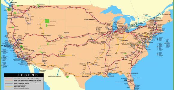 Amtrak north Carolina Map Usa Railway Map