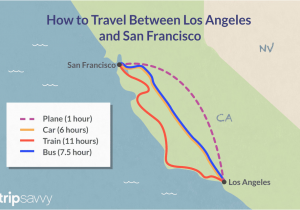 Amtrak southern California Map Traveling Between Los Angeles and San Francisco