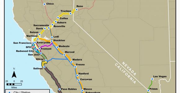 Amtrak Stations In California Map California Amtrak Route Map Www Bilderbeste Com