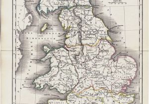 Ancient England Map 1825 Antique Map Of Ancient Great Britain original Antique