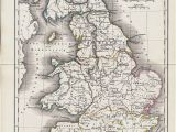 Ancient Map Of England 1825 Antique Map Of Ancient Great Britain original Antique Map