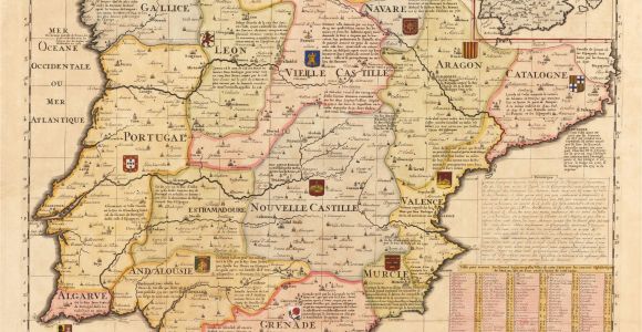 Ancient Map Of Spain French Map Of Spain and Portugal Early 18th Century Inspirational