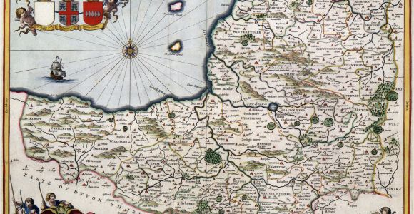 Ancient Maps Of England 400 Year Old Map Of somerset Circa 1648 Mapmania Map