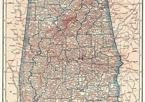 Antique Map Of Alabama 1928 Antique Alabama State Map original Vintage Map Of