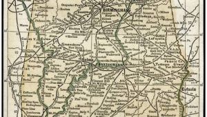 Antique Map Of Alabama Alabama Antique Map 1891 by Phil Cardamone