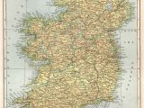 Antique Maps Of Ireland 1907 Antique Ireland Map Vintage Map Of Ireland Gallery Wall