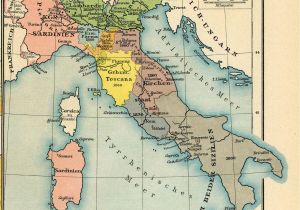 Antique Maps Of Italy Italy From 1815 to the Present Day 1905 by Friedrich Wilhelm