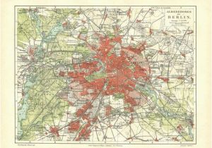 Aranjuez Spain Map Vintage City Map Of Berlin and Environs 1920s by Carambasvintage
