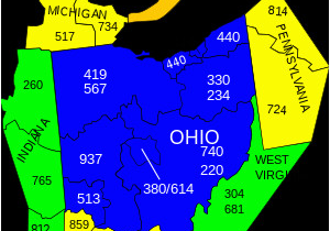 Area Code Map north Carolina area Codes 234 and 330 Wikipedia