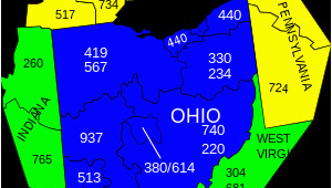Area Codes Ohio Map area Codes 234 and 330 Wikipedia