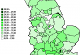 Areas Of England Map File Map Of Nuts 3 areas In England by Gva Per Capita 1996 Png