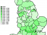 Areas Of England Map File Map Of Nuts 3 areas In England by Gva Per Capita 1996 Png