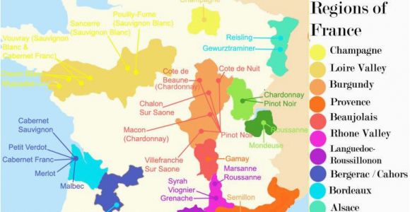 Areas Of France Map French Wine Growing Regions and An Outline Of the Wines Produced In