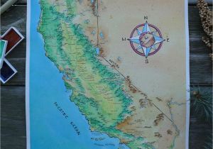 Arroyo Grande California Map I Painted A Fantasy Watercolor Map Of California Map Map