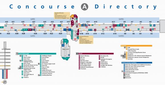 Atlanta Georgia Airport Map atlanta Airport Terminal A Map