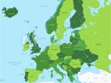 Baltic Sea Europe Map Fotografie Obraz Vector High Detail Green Europe Map
