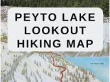 Banff Map Of Canada Peyto Lake Map Of the Overlook Hiking Trail Along the