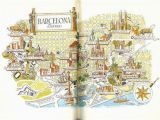 Barcelona On A Map Of Spain Barcelona Map Print Vintage City Of Barcelona Spain Map World