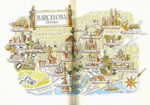Barcelona On A Map Of Spain Barcelona Map Print Vintage City Of Barcelona Spain Map World