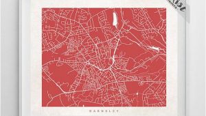 Barnsley England Map Barnsley Map England Print Barnsley Poster England Art