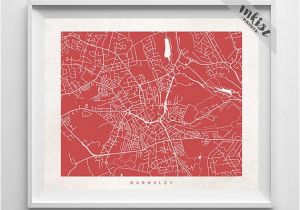 Barnsley England Map Barnsley Map England Print Barnsley Poster England Art