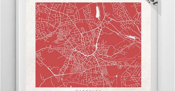 Barnsley England Map Barnsley Map England Print Barnsley Poster England Art