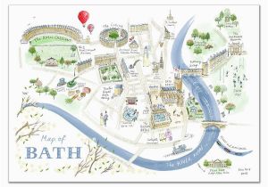 Bath In England Map Alice Tait Map Of Bath Print Map Love In 2019 Bath England Map