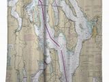 Bath Michigan Map Wa Puget sound northern Wa Nautical Chart Shower Curtain