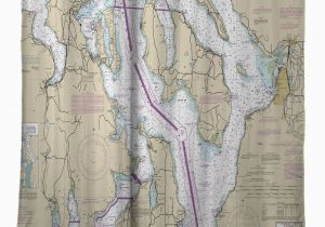 Bath Michigan Map Wa Puget sound northern Wa Nautical Chart Shower Curtain