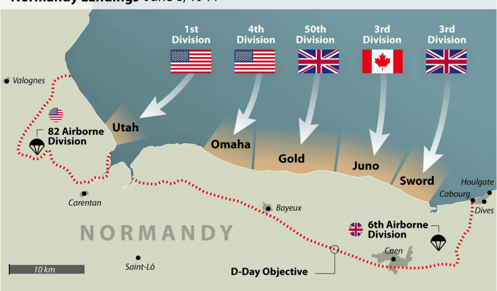 D-Day Normandy Landings Map