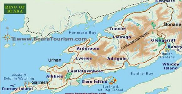 Beara Peninsula Ireland Map Ring Of Beara