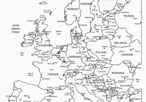 Black and White Political Map Of Europe Map Of the World with Country Names Printable