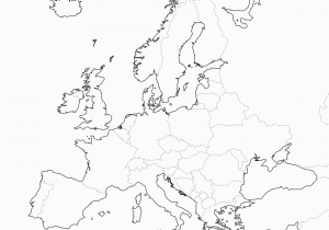 Blackline Map Of Europe Europe without Labels Accurate Maps