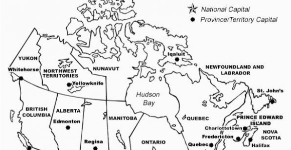 Blank Map Of Canada Provinces and Capitals Printable Map Of Canada with Provinces and Territories and