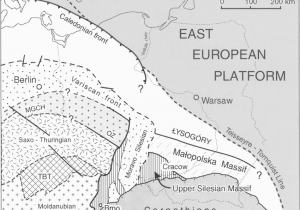 Blank Map Of Central Europe Simplified Structural Map Of Central Europe Showing the