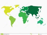 Blank Map Of Europe asia and Africa Multicolored World Map Divided to Six Continents In