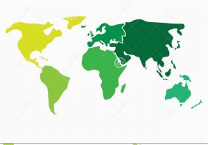 Blank Map Of Europe asia and Africa Multicolored World Map Divided to Six Continents In