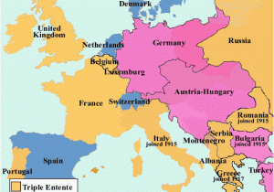 Blank Map Of Europe In 1914 Map Of Europe In 1914 Displaying the Triple Entente Central