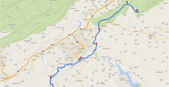 Blue Ridge Mountains Georgia Map Blue Ridge Parkway Map Entry Points