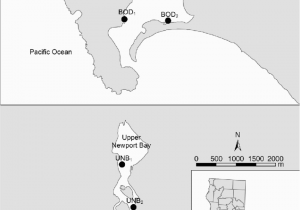 Bodega Bay California Map Map Showing Study Sites In Bodega Harbor Bod and Upper Newport Bay