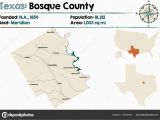 Bosque County Texas Map Szczega A Owa Mapa Bosque County Teksasie Usa Grafika Wektorowa