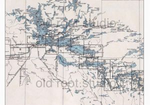 Boundary Waters Minnesota Map Hand Painted Map Of the Boundary Waters Canoe area Rainy Etsy