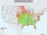 Bronson Springs Colorado Map Monthly tornado Averages by State and Region U S tornadoes